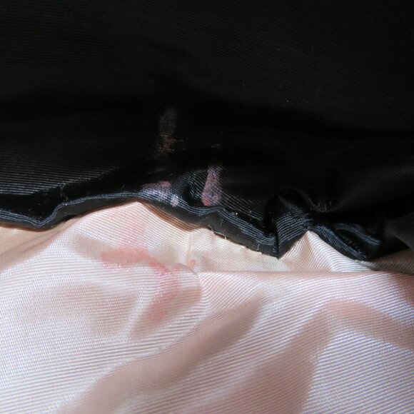 Vintage Handheld Clutch Chain Strap Black Satin Purse Bag Frame Evening Silver - Picture 10 of 12